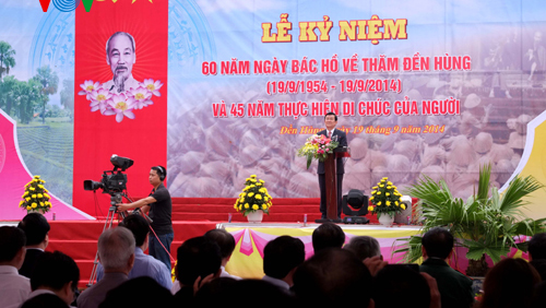 Recuerdan visita de Ho Chi Minh a tierra de fundadores de la nación